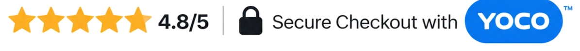 4.8/5 rating · Secure checkout with Yoco